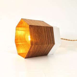 LEEWALIA - Lampe SPOT chêne et blanc - Lampe de table - ampoule(s)