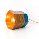 LEEWALIA - Lampe SPOT chêne et bleu pétrole - Lampe de table - ampoule(s)