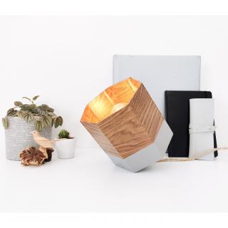 LEEWALIA - Lampe SPOT chêne et gris - Lampe de table - ampoule(s)