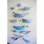 LEEWALIA - Mobile chambre enfant bébé &quot;petits bateaux&quot; bleu marine turquoise et gris - Mobile