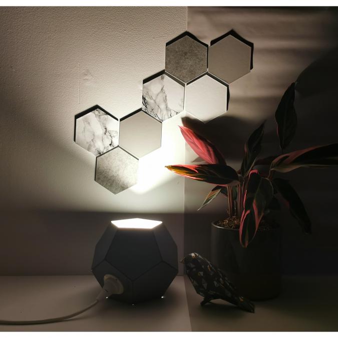 LEEWALIA - Petite lampe EGG - gris - Lampe de chevet - ampoule(s)