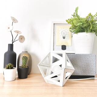 LEEWALIA - Petite lampe origami blanc - Lampe de chevet - ampoule(s)