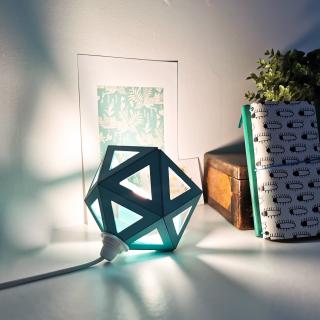 LEEWALIA - Petite lampe Origami bleu menthe - Lampe de chevet - ampoule(s)