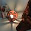 LEEWALIA - Petite lampe Origami bordeaux - Lampe de chevet - ampoule(s)
