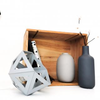LEEWALIA - Petite lampe Origami gris - Lampe de chevet - ampoule(s)
