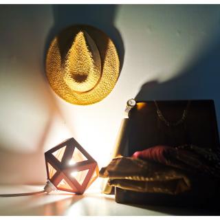LEEWALIA - Petite lampe Origami terracotta - Lampe de chevet - ampoule(s)