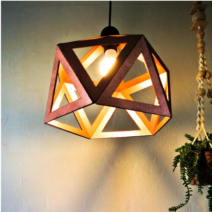 LEEWALIA - Suspension lustre origami cuivre - Suspension - ampoule(s)
