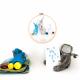 LEEWALIA - Tambour LAPINS bleu et beige - décoration chambre enfant bébé à personnaliser - Décoration enfant
