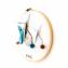 LEEWALIA - Tambour LAPINS bleu et beige - décoration chambre enfant bébé à personnaliser - Décoration enfant