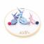 LEEWALIA - Tambour LAPINS bleu et violet - décoration chambre enfant bébé à personnaliser - Décoration enfant