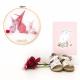 LEEWALIA - Tambour LAPINS framboise et rose - décoration chambre enfant bébé à personnaliser - Décoration enfant