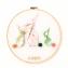 LEEWALIA - Tambour LAPINS rose et vert - décoration chambre enfant bébé à personnaliser - Décoration enfant