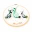 LEEWALIA - Tambour LAPINS vert d&#039;eau et gris - décoration chambre enfant bébé à personnaliser - Décoration enfant
