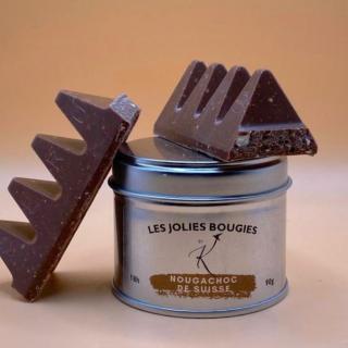 Les Jolies Bougies by K - Bougie Nougachoc de Suisse - 90g - Bougie - de Grasse- sans CMR ni phtalate