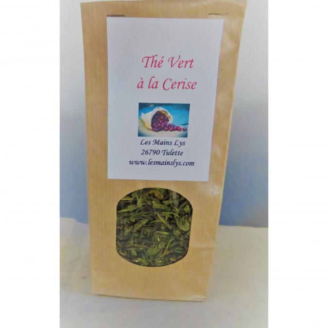 Les Mains Lys, Thés d'Excellence - Thé Vert à la Cerise Kirsch (50gr) - Mélange de thé
