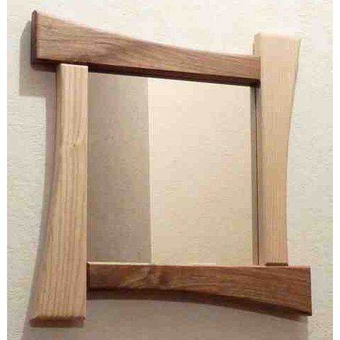 Les petits copeaux Clément GAUSSIN - Miroir en bois de frêne et de noyer 40x40 cm - Miroir - 