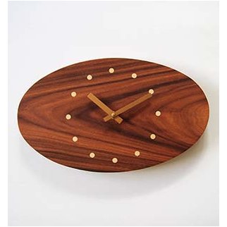 Les petits copeaux Clément GAUSSIN - Pendule en bois plaquée  de Palissandre - Horloge - 