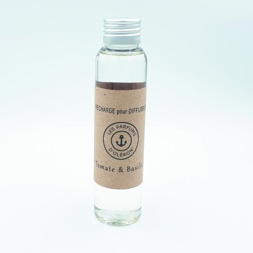 Les Parfums d'Oléron® - Tomate &amp; Basilic - Recharge pour diffuseur de parfum - 100ml - Diffuseur de parfum