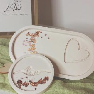 L'Idéal - PROMOTION -50 % : Collection st valentin lot de 2 LOVE BLANC - jesmonite