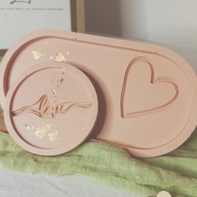 L'Idéal - PROMOTION -50% : Collection st valentin lot de 2 LOVE ROSE - jesmonite