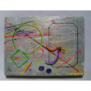 LIL CREATION PEINTURE - Abstraite III Fluo - Horloge - 