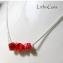 LithoGaia - Délicat collier barre coral rouge argent pour la grossesse, Bijoux bien être d&#039;abondance, Pierre de fertilité en cadeau pour elle - Collier - Argent (925)