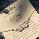LithoGaia - Delicat Collier Barre d&#039;Opaline Argent, Bijoux Minimaliste en pierre précieuse, cadeau pour elle - Collier - Argent (925)