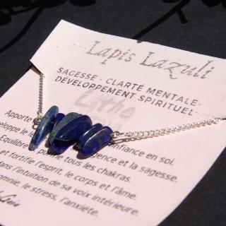 Collier bleu Lapis, soulagement de l'anxiété, collier d'anxiété
