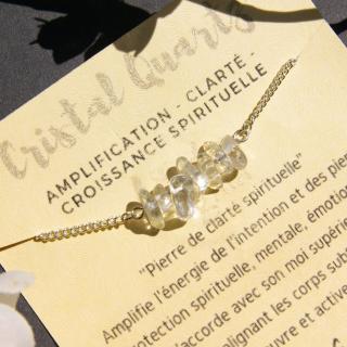 LithoGaia - Délicat Collier cristal de roche Argent, Bijoux en cadeau personnalisé - Collier - Argent (925)