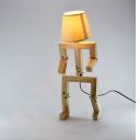 Lune et Animo - Lampe bonhomme articulée design en bois de chêne HAT - Lampe de chevet - ampoule(s)