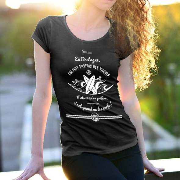 MAD BZH - T-shirt Surf Femme - tee shirt femme