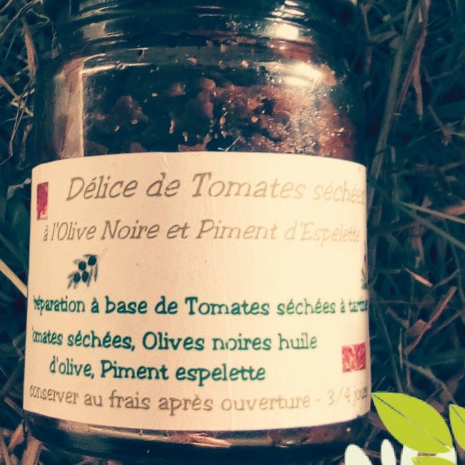 Ma Mosa - Délice de Tomates séchées à l Olive Noire &amp; Piment d Espelette - 90 gr - Delice de legumes