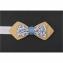 MARQUETERIE-49 - Noeud papillon bois et tissu liberty bleu blanc rouge - Noeud papillon