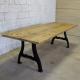 Métal et Bois - Table industrielle en vieux plancher - Table - 