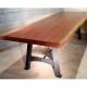 Métal et Bois - Table à manger en bois exotique massif / Piétement acier - Table - 