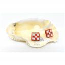 MILAË Broderies - Petites puces rouges II - Boucles d&#039;oreille - satin