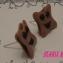 Miluzninie - Boucles d&#039;oreilles puce biscuit sourire noir - Boucles d&#039;oreille - Fimo