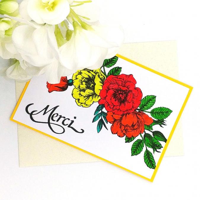 Mimicartes - Carte de remerciement fleurie - ___Papeterie - Carterie
