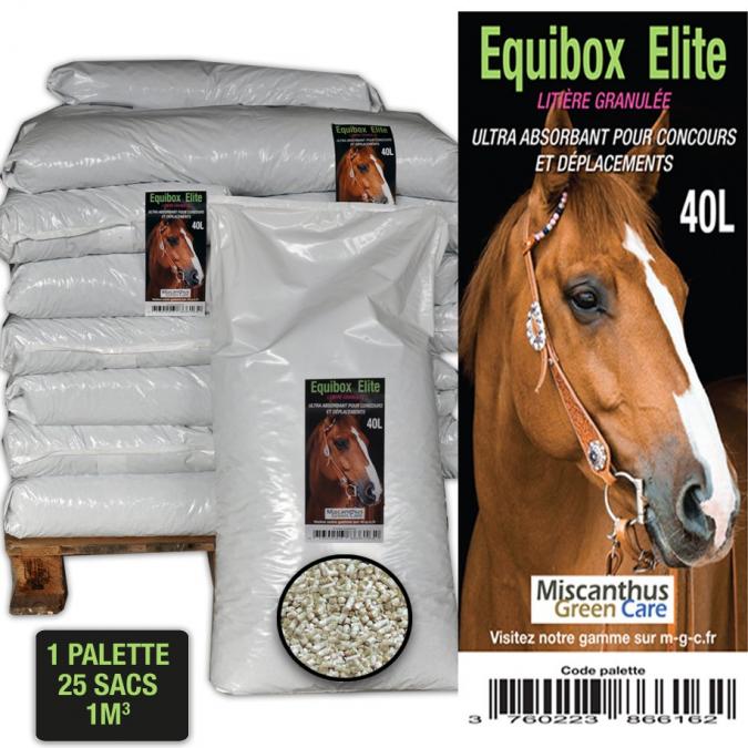 MISCANTHUS GREEN CARE - Litière pour chevaux - Granulés de miscanthus - 40 litres x 25 sacs [Palette] - Litière pour chevaux
