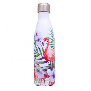 Natural'sace - Bouteille isotherme en inox (500ml) motif flamant rose - Bouteille