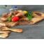 Naturally Carthago OÜ - Cadeau Noel, Planche en bois d&#039;olivier 40-45 cm + 2 bols Rustiques + Pince Hamburger + Cuillère + Fourchette + Couteau, cadeau pour elle - Art de table