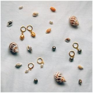 NlanlaVictory - Boucles d&#039;oreilles en perles d&#039;eau douce Nikan  [Perles d&#039;or seulement] - Boucles d&#039;oreille - Argent (925)