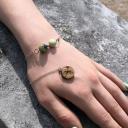 NlanlaVictory - Turquoise jaune, perle Swarovski, bracelet en argent sterling - Bracelet - 4668