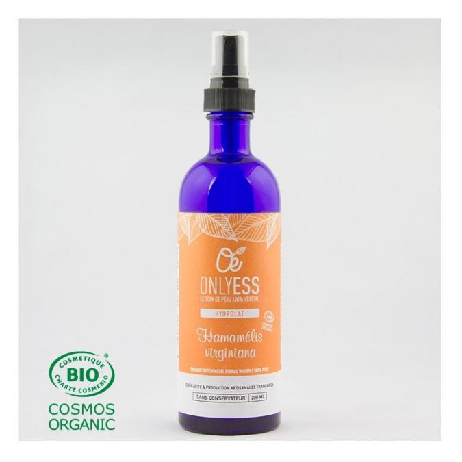 ONLYESS, le soin de peau 100% végétal - 100% pur hydrolat d’Hamamélis BIO* - flacon verre 200 ml - Hydrolat