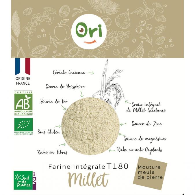 ORI - Farine Intégrale  Millet  France Bio 2Kg - épicerie