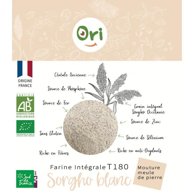 ORI - Farine Intégrale   Sorgho France Bio  2Kg - épicerie