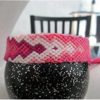 Passion-bracelet - Bracelet brésilien flèche nuance de rose avec une touche de blanc - Bracelet - Coton