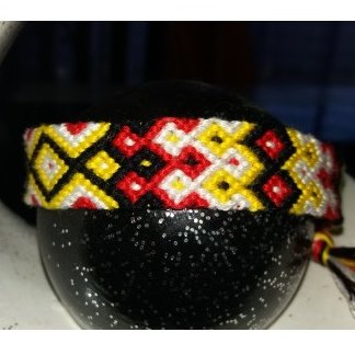 Passion-bracelet - Bracelet brésilien rouge jaune blanc noir - Bracelet - Coton