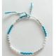 Passion-bracelet - Bracelet cheville spirale bleu blanc gris - Bracelet - Coton