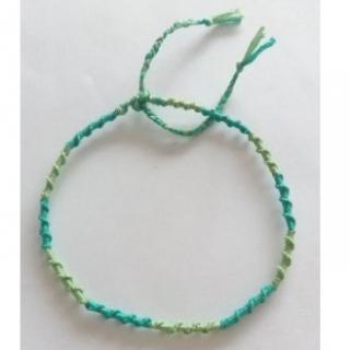 Passion-bracelet - Bracelet cheville spirale nuance de vert - Bracelet - Coton